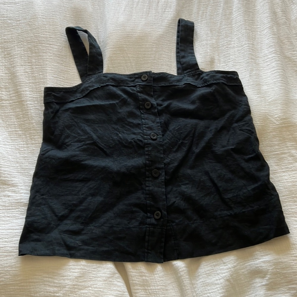 Everlane button front linen tank